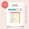 Kids Rewards Chart Printable – Editable Canva Points System (Yellow)